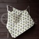 Colourful half-linen kitchen apron "Owls green"